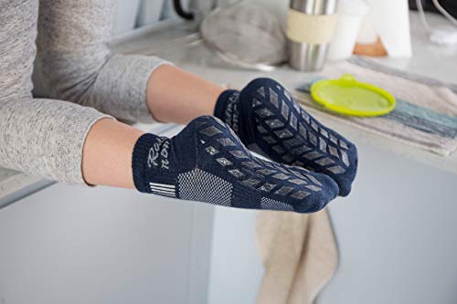 Rainbow Socks - Niño Niña Deporte Calcetines Antideslizantes ABS de Algodón - 6 Pares - Blanco Violeta Gris Azul Marino Negro Jeans - Talla 30-35