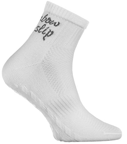 Rainbow Socks - Niño Niña Deporte Calcetines Antideslizantes ABS de Algodón - 6 Pares - Blanco Violeta Gris Azul Marino Negro Jeans - Talla 30-35