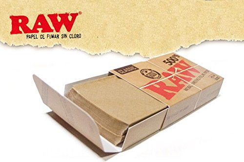 RAW 500 , 10 LIBRITOS DE 500 HOJAS. total 5000 hojitas papel de fumar natural