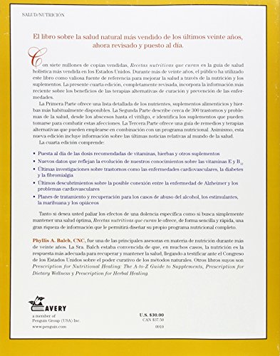 Recetas Nutritivas Que Curan, 4th Edition: Guia Practica de la a Hasta La Z Para Disfrutar de Una Burna Salud Convitaminas, Minerales, Hierbas Y ... for Nutritional Healing: (Spanish))