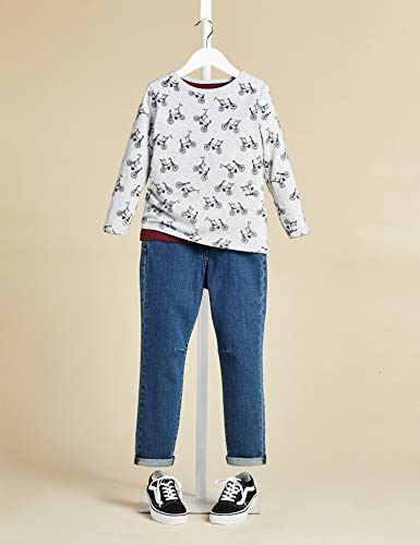RED WAGON Camisa Manga Larga Niños, Pack de 3, Multicolor (Grey, Burgundy And Navy), 104, Label:4 Years