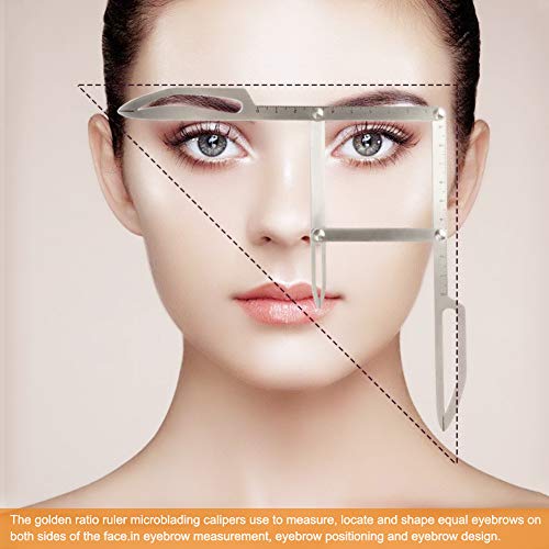 Regla del tatuaje de la ceja, Microblading Caliper Ratio Ceja medida Medida Herramienta de medición de la plantilla de maquillaje permanente