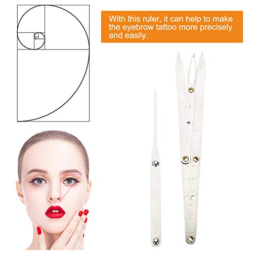 Regla del tatuaje de la ceja, Microblading Caliper Ratio Ceja medida Medida Herramienta de medición de la plantilla de maquillaje permanente