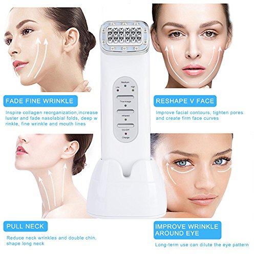 Rejuvenecimiento Facial Máquina Belleza de Radiofrecuencia RF Reafirmante Piel Masaje cara para Eliminar Arrugas Acné y Levantando Facial Adelgazar Antienvejecimiento Regalo para mujeres