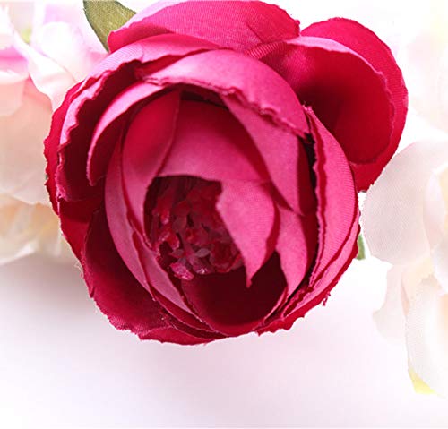 REKYO 3pcs Flor Hecha a Mano Diadema Corona Floral, Novia Corona Boda Halo Guirnalda Floral Bandas Para La Cabeza Casco Con Cinta Para Apoyos De La Foto De Fiesta De Boda