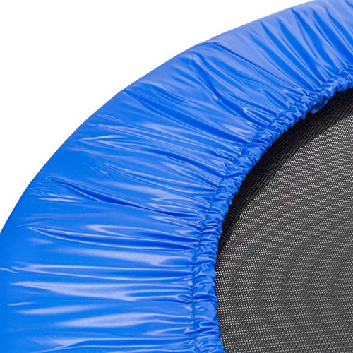 Relaxdays Fitness Trampolin - Cama elástica trampolín de Gimnasio, 91-96 cm de diámetro, Carga máxima 100 Kg, Color Negro y Azul