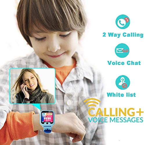 Reloj Inteligente para Niños,LDB Eu Smartwatch Niños GPS / LBS Tracker Pantalla Táctil SOS Llamada Bidireccional Linterna Juego Chat de Voz Perfecto Regalo de Cumpleaños