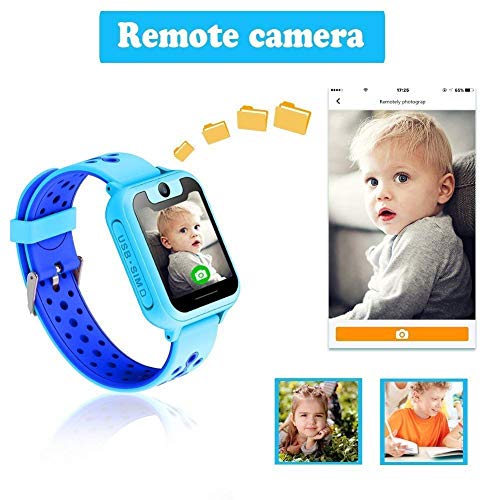 Reloj Inteligente para Niños,LDB Eu Smartwatch Niños GPS / LBS Tracker Pantalla Táctil SOS Llamada Bidireccional Linterna Juego Chat de Voz Perfecto Regalo de Cumpleaños