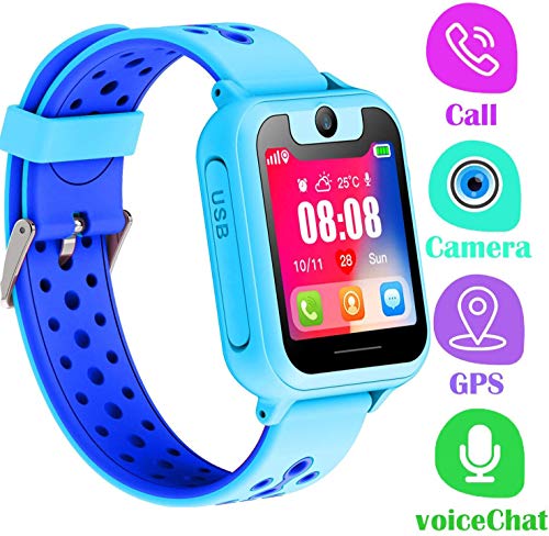 Reloj Inteligente para Niños,LDB Eu Smartwatch Niños GPS / LBS Tracker Pantalla Táctil SOS Llamada Bidireccional Linterna Juego Chat de Voz Perfecto Regalo de Cumpleaños
