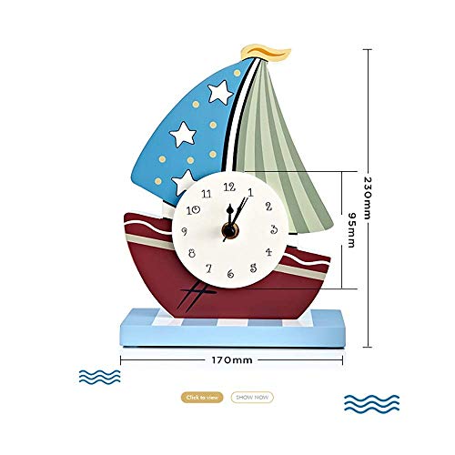 Reloj, Personalidad Creativa Navegación Dibujos Animados Decoración Interior Reloj De Péndulo, Despertador De Viaje Sin Tictac, Multiuso, Especialmente Práctico