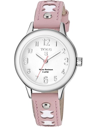 Reloj TOUS Dolce de acero con correa de piel rosa Ref:700350025, Niña