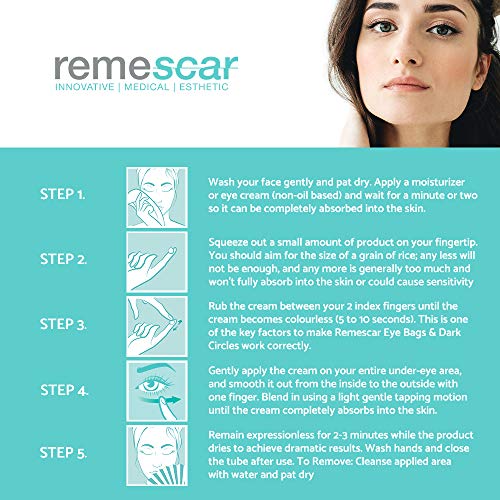 Remescar - Remescar Bolsas y ojeras - Crema para las bolsas de los ojos - Corrector de ojeras - Elimina las bolsas - Tratamiento para las bolsas de los ojos al instante para hombre y mujer