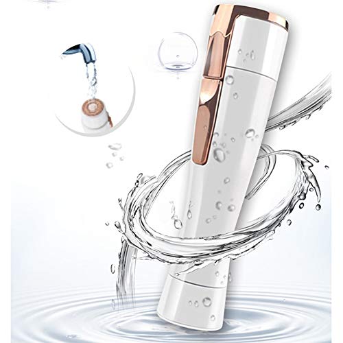 Removedor del pelo facial de las mujeres sin dolor facial pelo Trimmer recargable USB Aplicar a Bikini/cejas/pelusa del melocotón/del pelo facial/Lip/Chin (Color : White)