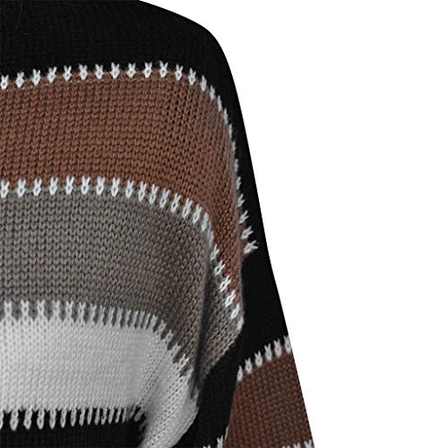 ReooLy Pull-Over, Sudadera Top para Mujer Talla Grande con Estampado de teñido Anudado y gradiente de Manga Larga(Negro，S)