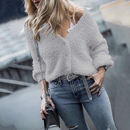 ReooLy Sueter de Lana, Sudadera con Capucha Holgada para Mujer, Cuello Redondo, Estampado de Girasol, Manga Larga(Gris，XXL)