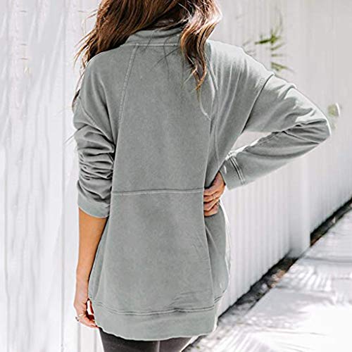 ReooLy Sueter de Lana, Sudadera con Capucha y Estampado navideño de Manga Larga para Mujer(Gris，XXXXL)