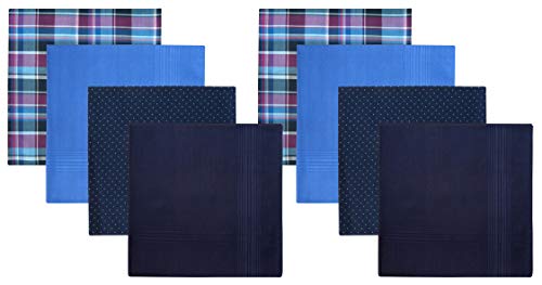 Retreez - 8 Pañuelos de puro algodón surtidos para hombre - Incluye paquete para regalo Set Misto A5a001 Talla única