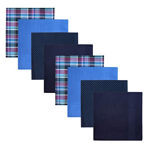 Retreez - 8 Pañuelos de puro algodón surtidos para hombre - Incluye paquete para regalo Set Misto A5a001 Talla única