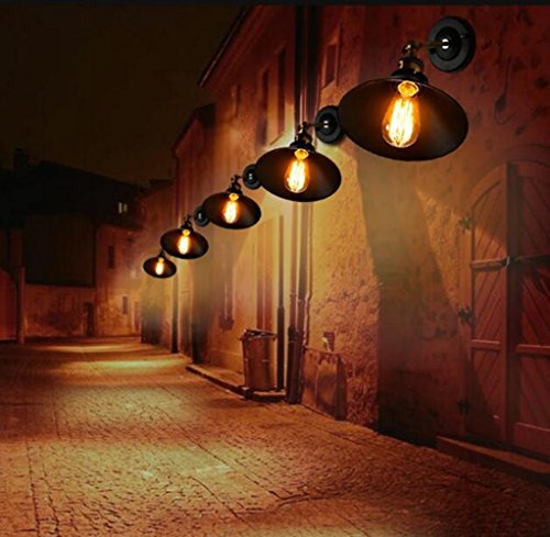 Retro Apliques de Pared Lámpara, Vintage Lámpara de Pared, Industrial Apliques Diseño de Metal Ajustable E27 Socket Retro Casa Decor Iluminación