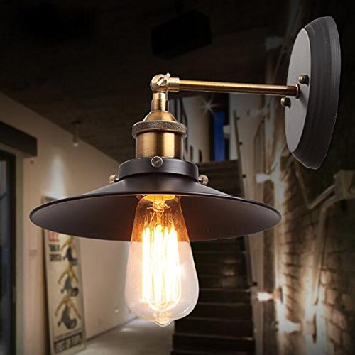 Retro Apliques de Pared Lámpara, Vintage Lámpara de Pared, Industrial Apliques Diseño de Metal Ajustable E27 Socket Retro Casa Decor Iluminación