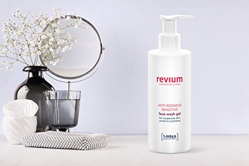 REVIUM ROSACEA - ANTI-REDNESS CLEANSER - SENSITIVE FACE WASH GEL WITH 1-MNA MOLECULE, CHLORELLA VULGARIS GREEN ALGAE EXTRACT, ACEROLA FRIUT, SOAP-FREE PRODUCT, FOR COUPREOSE SKIN PRONE TO ERYTHEMA