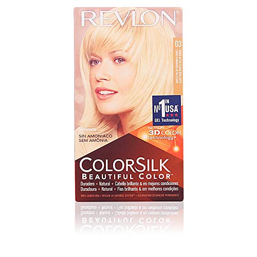 Revlon ColorSilk Tinte de Cabello Permanente Tono #3 Rubio Natural Ultra Claro, paquete de 3