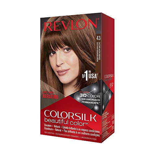 Revlon ColorSilk Tinte de Cabello Permanente Tono #43 Castaño Dorado Medio