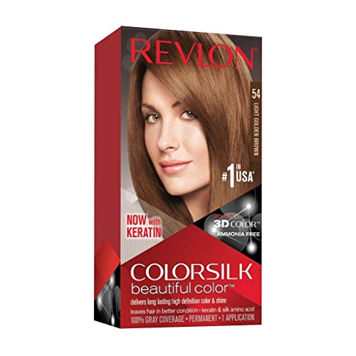 Revlon ColorSilk Tinte de Cabello Permanente Tono #54 Castaño Dorado Claro