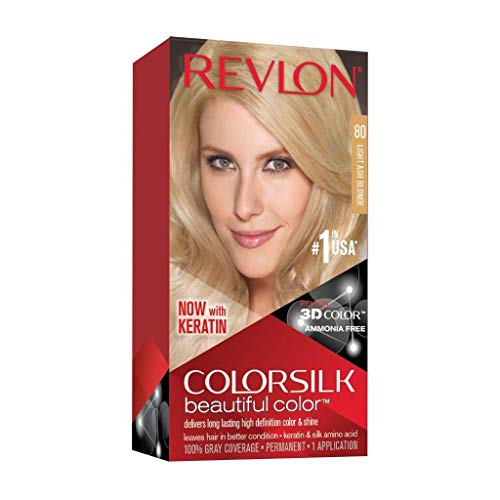 Revlon ColorSilk Tinte de Cabello Permanente Tono #80 Rubio Claro Cenizo