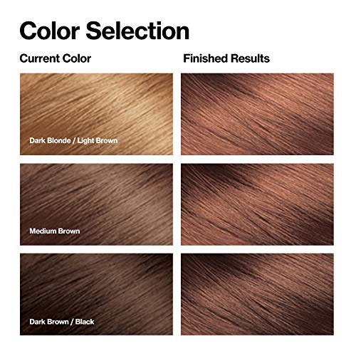 Revlon Colorsilk - Tinte permanente para el cabello con queratina, cobertura 100% gris, sin amoníaco, 55 marrón rojizo claro (paquete de 3)