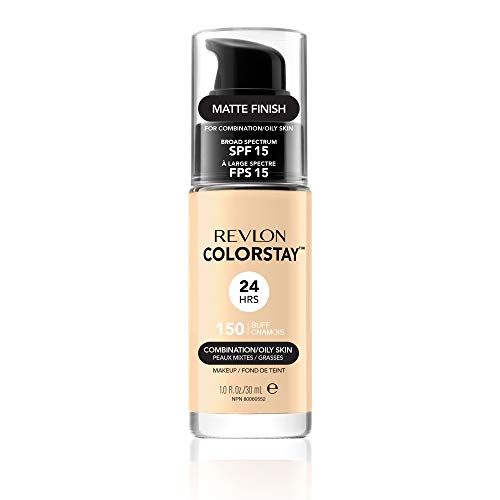 Revlon Colorstay 24H, Base de maquillaje para rostro, para cutis mixto/graso, SPF15, con dosificador, color Beige (150 Buff), 30ml