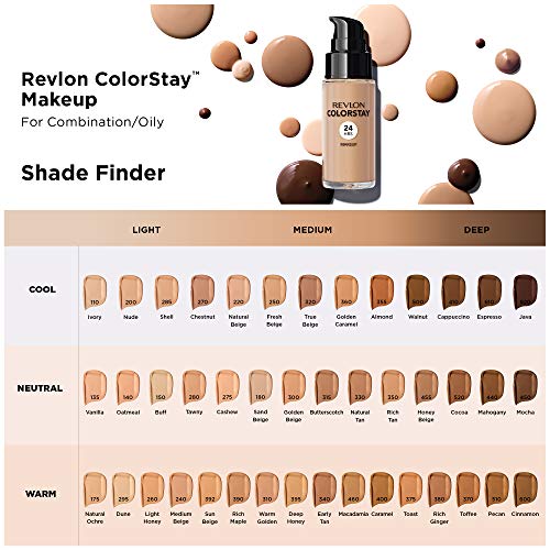 Revlon ColorStay Base de maquillaje para piel mixta/grasa, 30 ml, color marfil