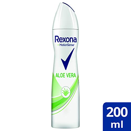 Rexona Aloe Vera Antitranspirante Aerosol para Mujer 0% Alcohol 200 ml - Pack de 6 x 200 ml, Total 1200 ml