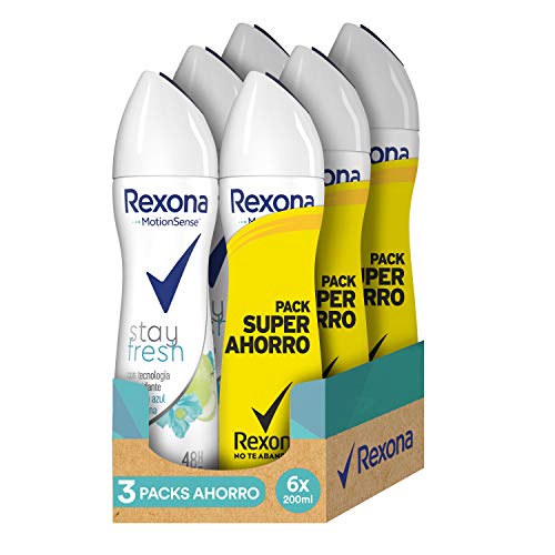 Rexona Stay Fresh Desodorante Antitranspirante Manzana - 3 Packs Ahorro de 2x200 ml (Total: 1200 ml)
