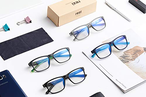 Rezi Gafas de ordenador Gafas Lectura para Protección contra Luz Azul - Alta Protección para Pantalla, Marco ultraligero | Luz anti-azul | 100% protección UV, Evita la Fatiga Ocular para PC, Móvil