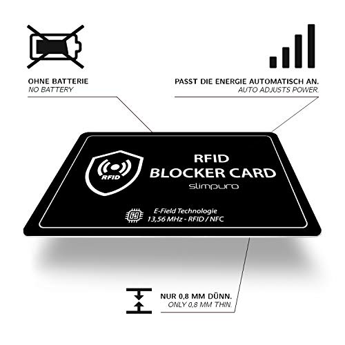 RFID Blocker - Tarjeta Bloqueo RFID para Tarjetas de Crédito y Débito – Una Sola Tarjeta Protege tu Cartera, Pasaporte – Di Adiós a Las Fundas – Tarjeta Protección RFID