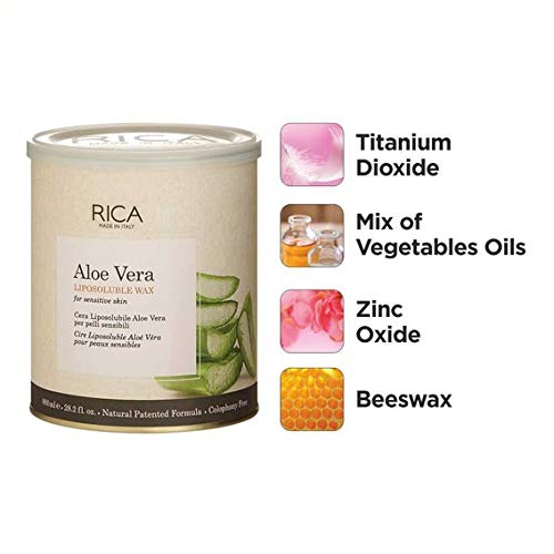 RICA LIPOSOLUBLE WAX- ALOE VERA WAX-FOR SENSITIVE SKIN 800ml (28.2 fl.oz.)