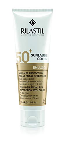 Rilastil Sunlaude - Emulsión Facial con Color y Protección Solar SPF 50+, 50 ml