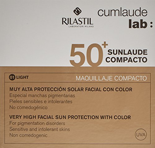 Rilastil Sunlaude - Maquillaje Compacto con Protección Solar SPF 50+, Tono Light - 10 g