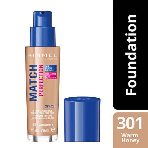 Rimmel London Match Perfection Foundation Base de Maquillaje Tono 301 Warm Honey - 123 gr