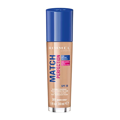 Rimmel London Match Perfection Foundation Base de Maquillaje Tono 301 Warm Honey - 123 gr