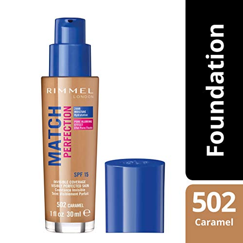 Rimmel London Match Perfection Foundation Base de Maquillaje Tono 502 Caramel - 30 ml