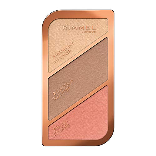 Rimmel London Sculpting Palette, Polvos de maquillaje - Tono Coral Glow, 18.5 g