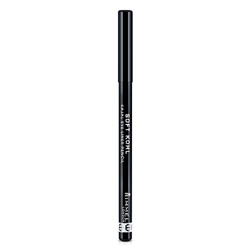 Rimmel London Soft Khol Kajal Eyeliner Pencil Liners Tono 061 Jet Black, 1.2 gr