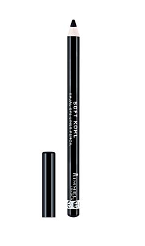 Rimmel London Soft Khol Kajal Eyeliner Pencil Liners Tono 061 Jet Black, 1.2 gr