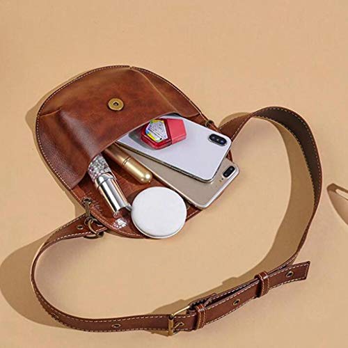 Riñoneras Mujer Running Deportivas Moda Hombre Baratas Bolso Juveniles Al Aire Libre También Montando Bolsa De Pecho Viajes Zoelove Cinturón de cuero Bolsa de teléfono Estuche Fanny Pack,marrón