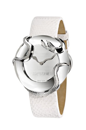 Roberto Cavalli 251165715 - Reloj de Mujer de Cuarzo, Correa de Piel Color Blanco