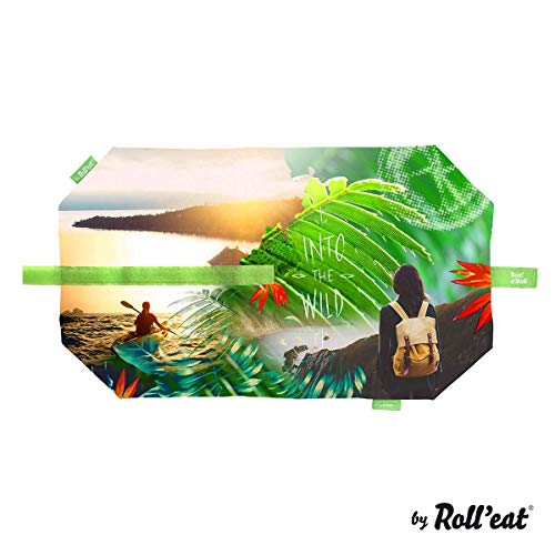 Roll'eat - Boc'n'Roll Young - Bolsa Merienda Porta Bocadillos Ecológica y Reutilizable sin BPA, Wild