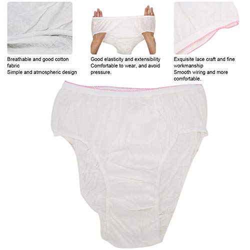 Ropa interior desechable, 4 piezas de ropa interior de algodón desechable, bragas para embarazadas, confinamiento posparto, viajes para post-cesárea, bragas de maternidad