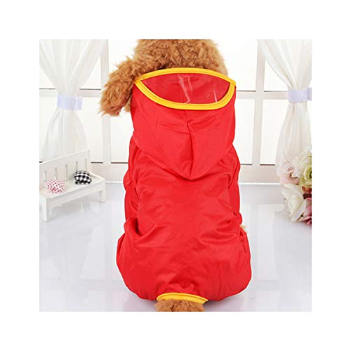 Ropa para Mascotas Perro Impermeable Gato para Perros con Capucha Productos del Perro de Perrito del Impermeable Chaqueta Impermeable, Rojo, M